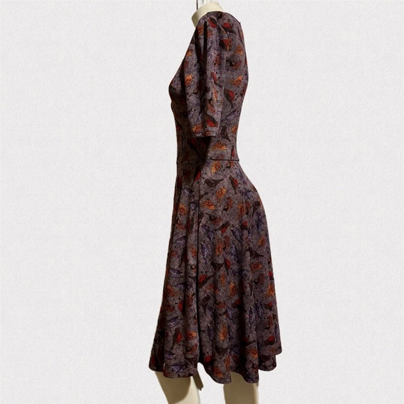 LuLaRoe Nicole Bird Print Fit & Flare Dress Size S  A-Line Stretch Knit - Picture 3 of 7
